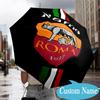 Custom Name Roma Football Crest Emblem Umbrella Folding Umbrella, Automatic Umbrella - 8-Frame for Travel, Casual Lightweight Personalized Gifts