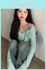 T Shirt Women Spring Oversize V Neck Blouse With Embroidery For Casual Wear