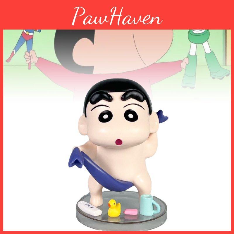 Charming Crayon Shin-chan Anime Figurine Bath Time Collectible Pvc Doll 13cm Height