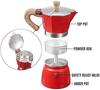 150ml Aluminum Moka Pot, 3-Cup Italian-Style Espresso Maker, Stovetop Coffee Maker (Color: Yellow, Size: 15.5x14.8cm) (Red 15.5x14.8cm)