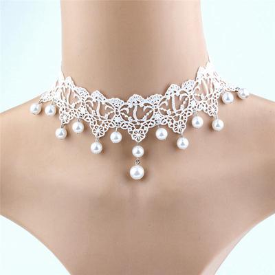 Sexy Lace Pearl Necklace Creative Romantic Women Jewelry Accessories