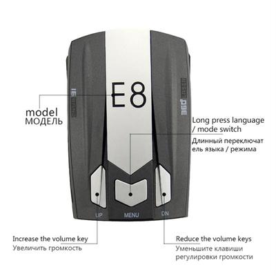 Detector de Radar para Carro E8 Condução Segura Detecção Móvel Detector de Radar de Velocidade de 360 Graus para Veículos