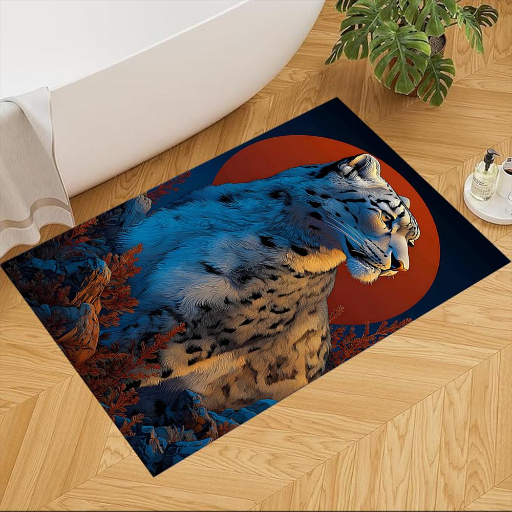 

Snow Leopard In Ice Cave Non-Slip Home Carpet Design for Office Decor Living Room Gift 40cmx60cm