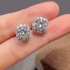 Zircon-inlaid Shiny Geometric Stud Earrings for Women, Fashionable Light Luxury Banquet Engagement Earrings, Popular In Europe and America