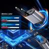 4-in-1 Einziehbarer 66W Autoladegerät mit Dual-Kabeln, USB-C- und USB-A-Anschlüssen, LED-Spannungsmonitor
