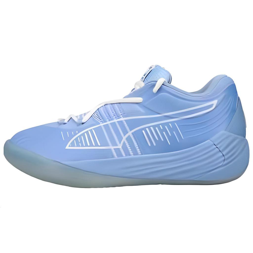 Puma Fusion Nitro Elf Fashion Versatile Shock Absorption Non-Slip Wear-Resistant Low-Top Basketball Shoes Men Sneaker Blue 377168-01
