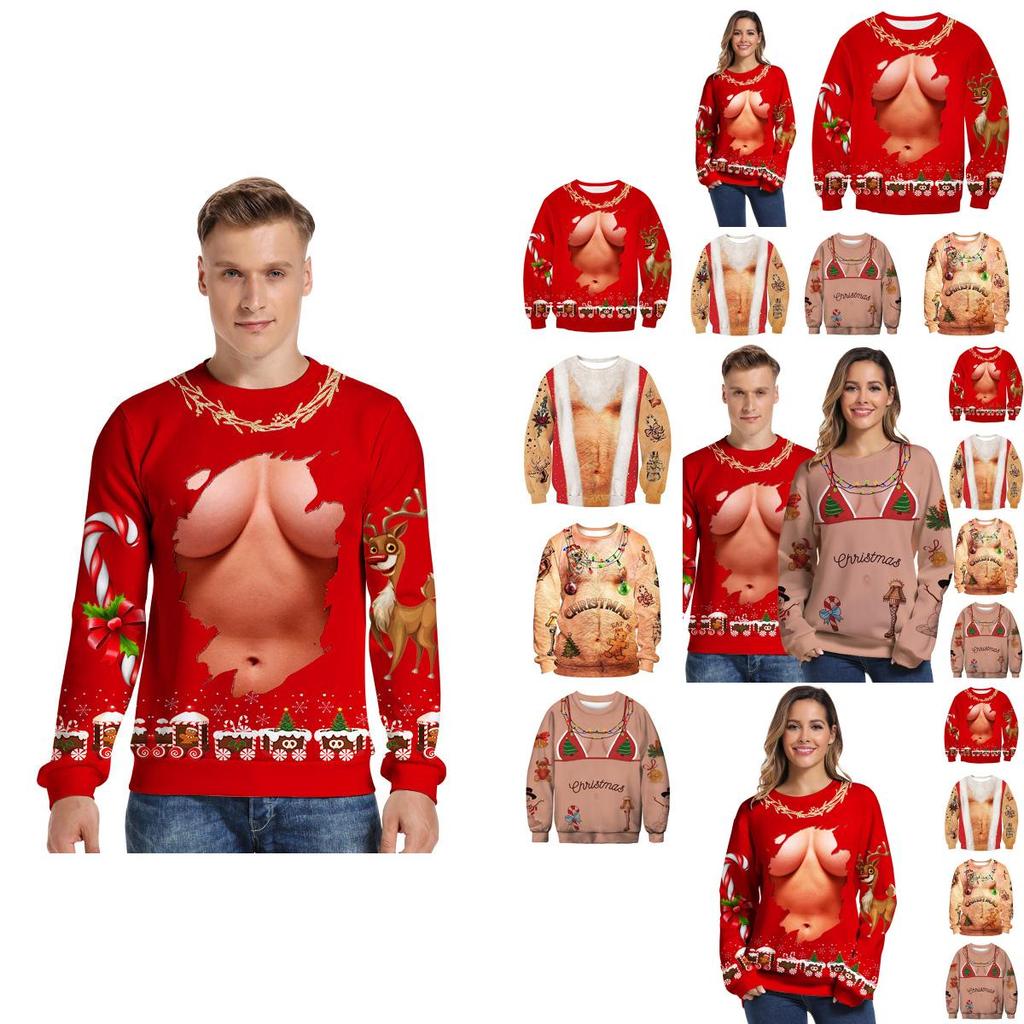 Cozy Mens Christmas 3d Graphic Print Pullover Hoodie Sweatshirt For Festive Celebrations