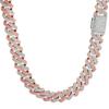 Men's Hip Hop 20mm Three-Row Zircon Rhombus Cuban Chain Full Diamond Necklace