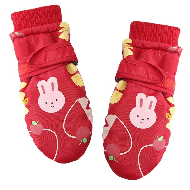 

Thickened Winter Gloves Anti Slip Snow Gloves Unisex Warm Mittens Outdoor Skiing Skating Hiking Essential for Children M 5 to 10 years old красный