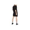Emporio Armani Solid Color Round Neck Letter Print Midi Short Sleeve Dress Women Dresses Black 8NYADXY-JG3Z1-8218