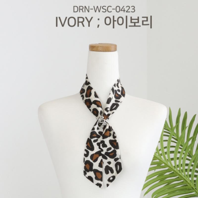 Shop Women Leopard Mini Scarf Ivory Drn Wsc 0423