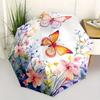 Spring Delight: Watercolor Butterfly & Floral Wall Art PrintUmbrella, Portable 3-Fold Compact Umbrella for Men & Women Gift