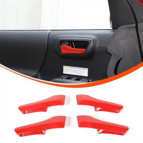 Red ABS Interior Inner Door Handle Cover Trim For Toyota Tacoma 2016-