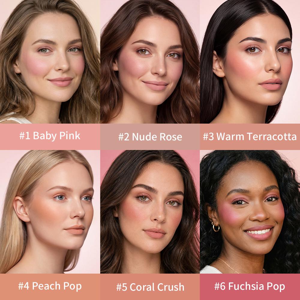 Xiaomi Natural Looking Matte Blush Stick Soft Cream Blush Balm Waterproof Long Lasting Hydrating Lightweight Blendable Cheek Cosmetics