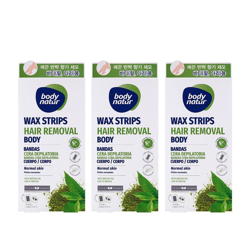 Body Natur Hair Removal Wax Strip for Body 16 x 3