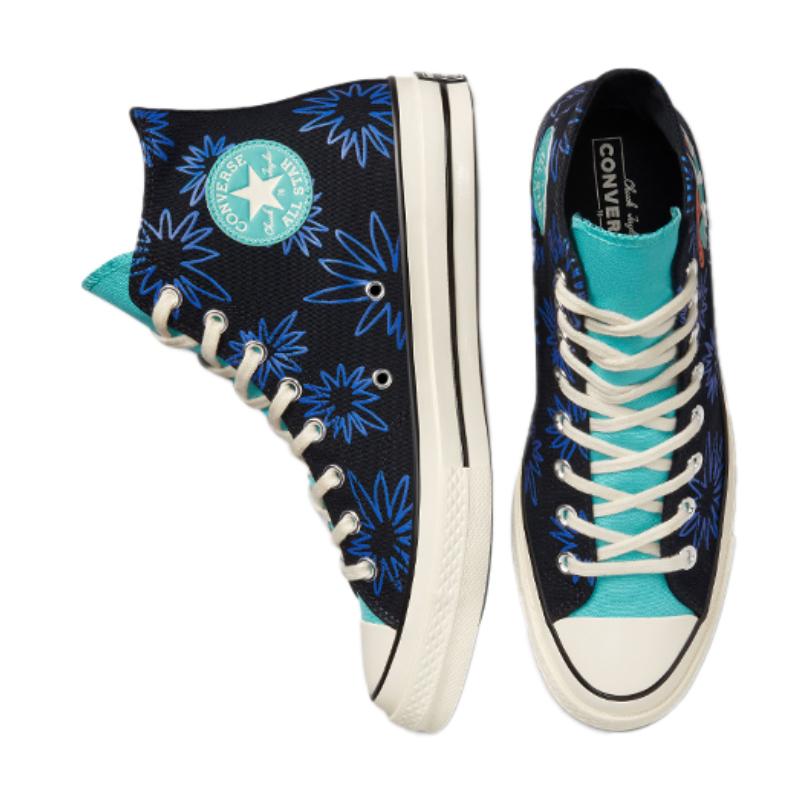 Converse 1970s Chuck Taylor All Star Sunny Floral High Top Espadrilles Unisex Black & Blue