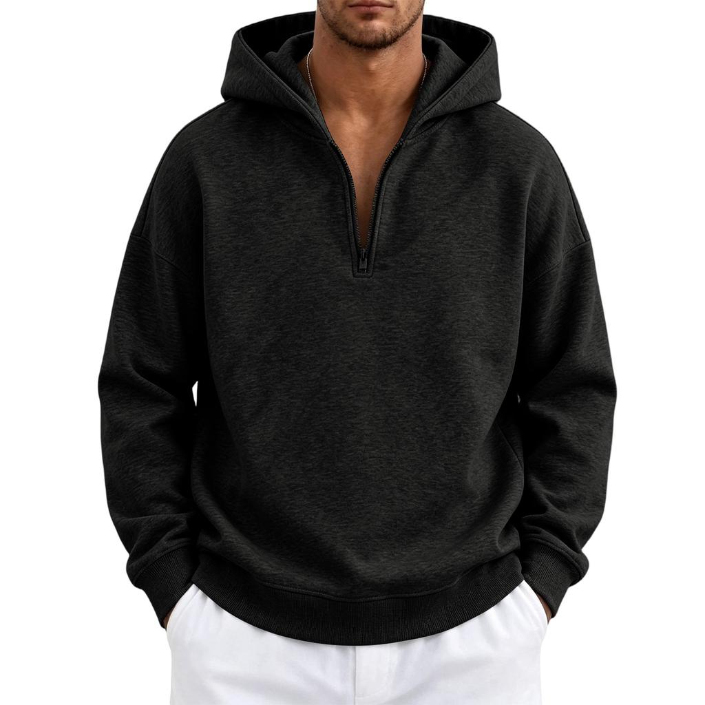Felpa con cappuccio e zip da uomo, vestibilità larga, pullover con cappuccio, abbigliamento sportivo leggero per primavera, autunno, streetwear