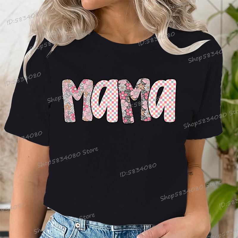 Uroczy Koszulka z Kwiatowym Wzorem dla Mamy Prezent na Dzień Matki Modne Koszulki Prezent dla Nowej Mamy Graficzna Koszulka na Dzień Matki Kwiatowa Mama Koszulki Retro