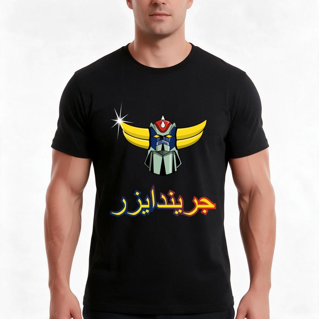 Grendizer Tshirt Summer Casual Cotton Tee Oversized Streetwear Tops Vintage Graphic Print Loose Fit Short Sleeve