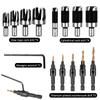 8PCS Wood Dowel Drill Bits Carbon Steel Wood Plug Cutter Countersink Drill Type Round Wood Tenon Drill Bits Round Shank