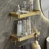 Goldenes Lagerregal ohne Bohren Badezimmer Waschbecken Waschschale Wandmontage Kosmetik-Lagerregal Badezimmerzubehör Regale