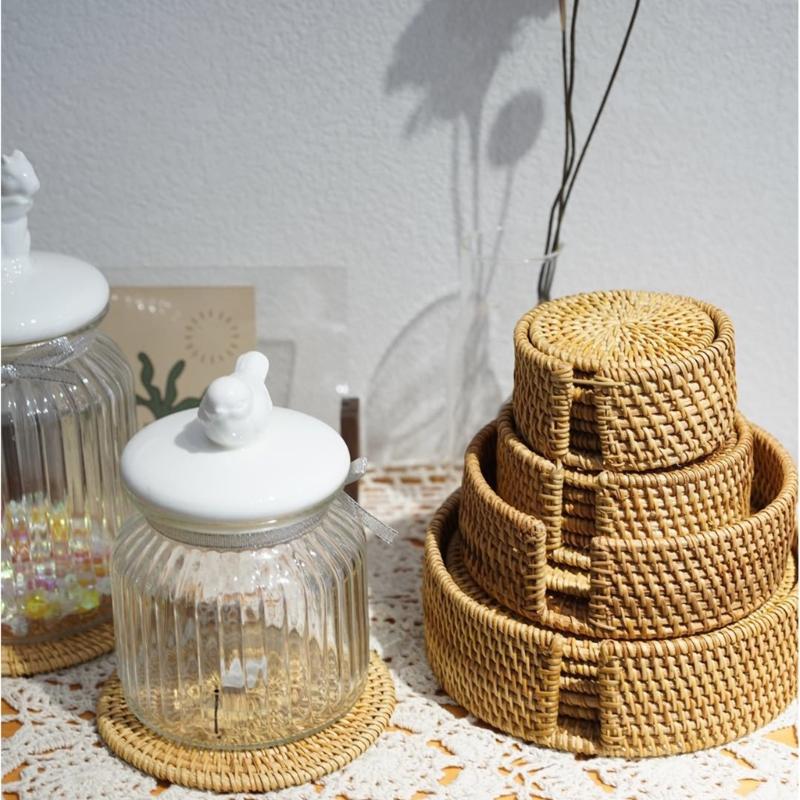 Decorative Kitchen Mat Nonslip Natural Fiber Coaster For Hot Dishes And Drink Slip Resistant Grass Placemat
