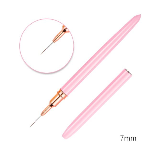 7/9/11/15/20mm Nail Art Liner Brush DIY Drawing Lines Stripe Flower Painting Pen Pink