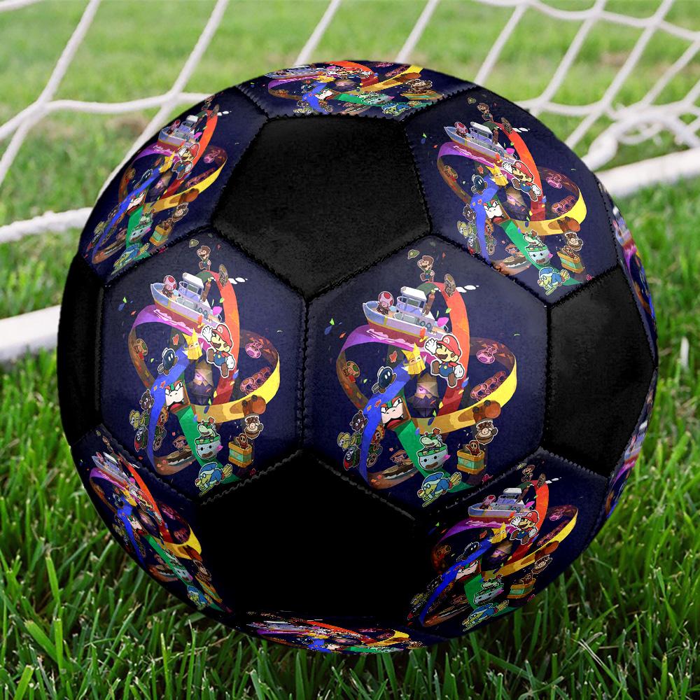 Super Mario4 Soccer Ball Colorful All Ages Machine Stitched PVC Competition Ready Durable High-Bounce.SIZE5