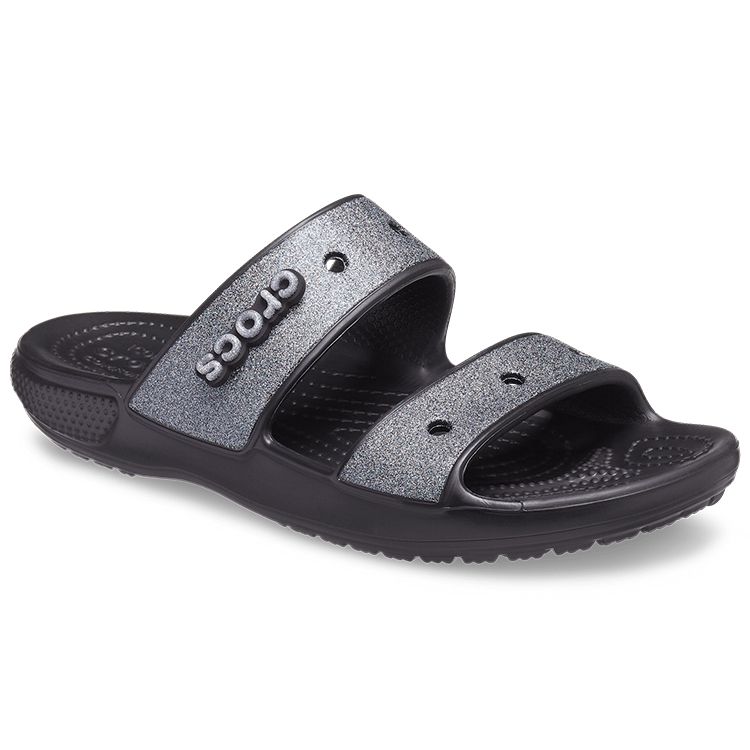 Crocs Classic Glitter II Σανδάλι Μαύρο Unisex Αθλητικά Παπούτσια 207769-001