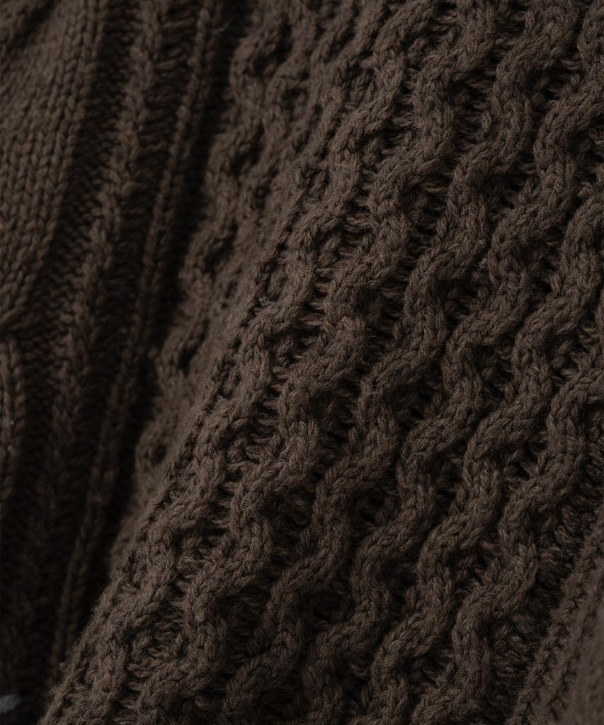 MILLO WOMEN Cable Stitch Pullover Knit [Brown]