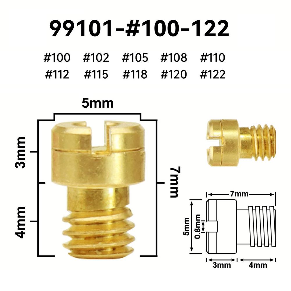 

Для общих главных жиклеров для карбюратора, автомобильные короткие жиклеры, сменный комплект главных жиклеров карбюратора, включает 10 главных жиклеров для грязи