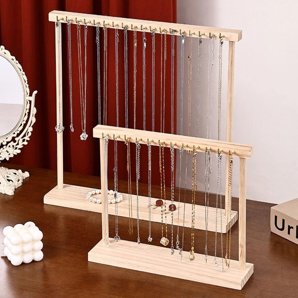 Exquisite Necklace Hanging Rack 12 /18 Hook Jewelry Jewelry Holder Simple Wood Necklace Stand  Home