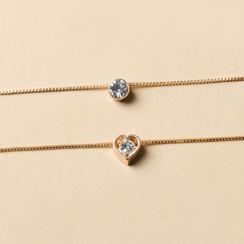 1 PC Alloy Fashion Multi-layer Love Lady Necklace, Inlaid With Rhinestone Drop Pendant