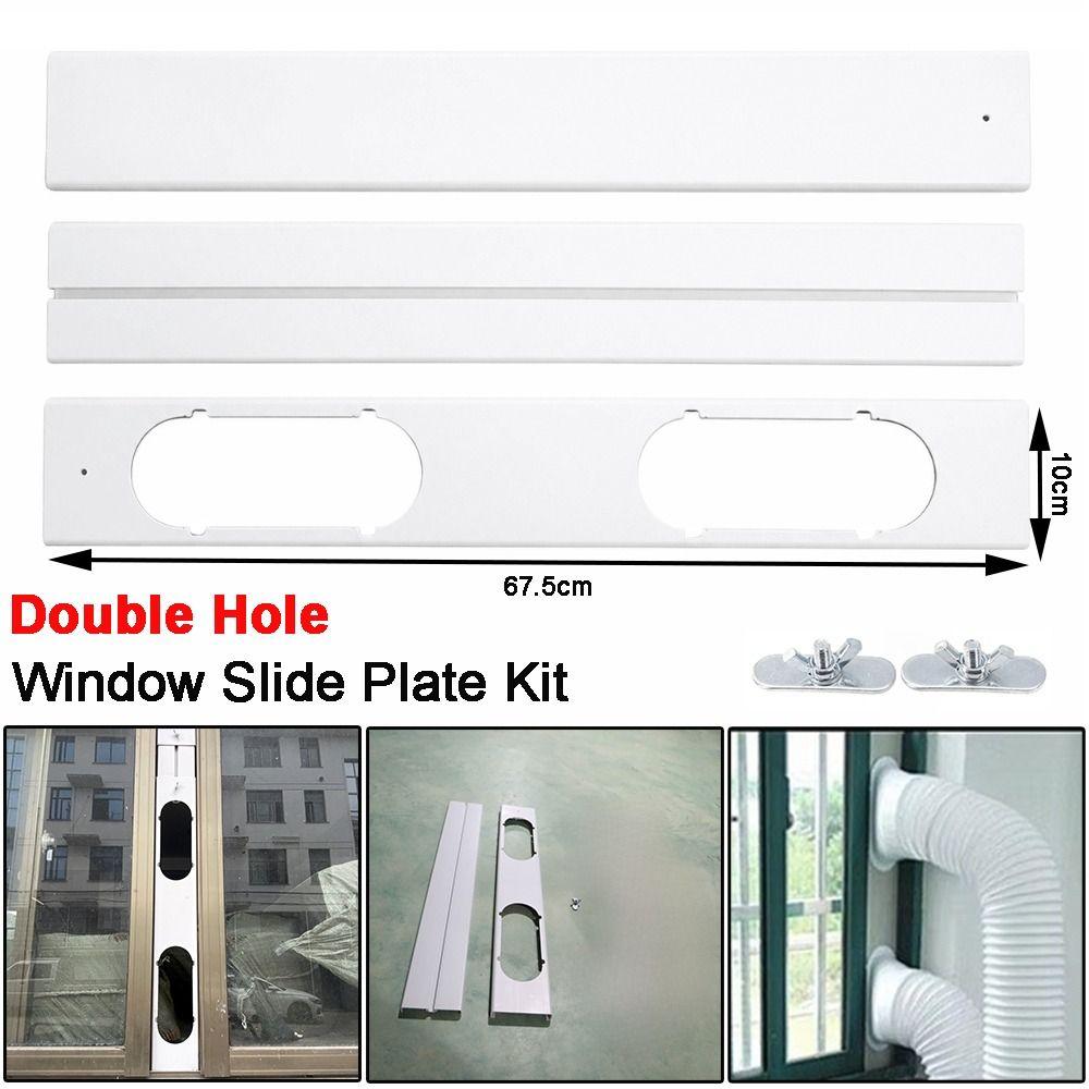 2/3/4pcs Double Hole Window Sealing Plate Air Conditioner Window Kit Portable Air Conditioner