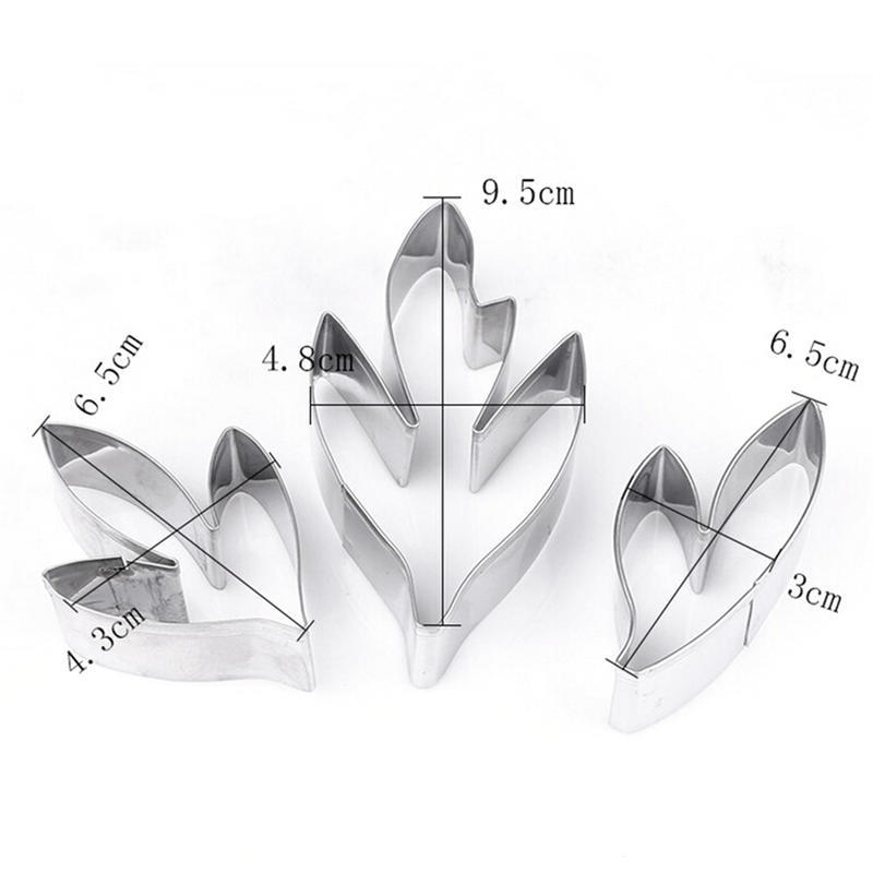 Fondant Cake Decoration Stainless Steel Tools Peony Flower Leaves Cutters Set