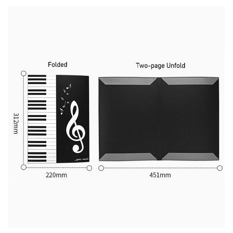 Four-fold Music Sheet Folder A4 Piano Music Partition Folder Directly Editable Music Folder Piano Score Holder