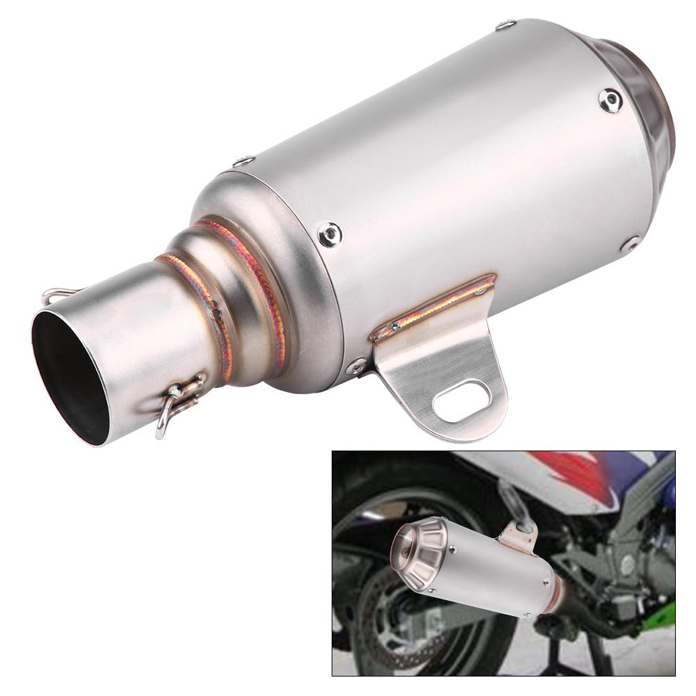 Universal Motorcycle Muffler Exhaust Tailpipe Tail Pipe Tip Stainless Steel Titanium Color