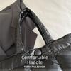 Fashion Solid Color Quilted Tote Bag Waterproof Lightweight Puffer Crossbody Bag Large Capacity Women Handbag