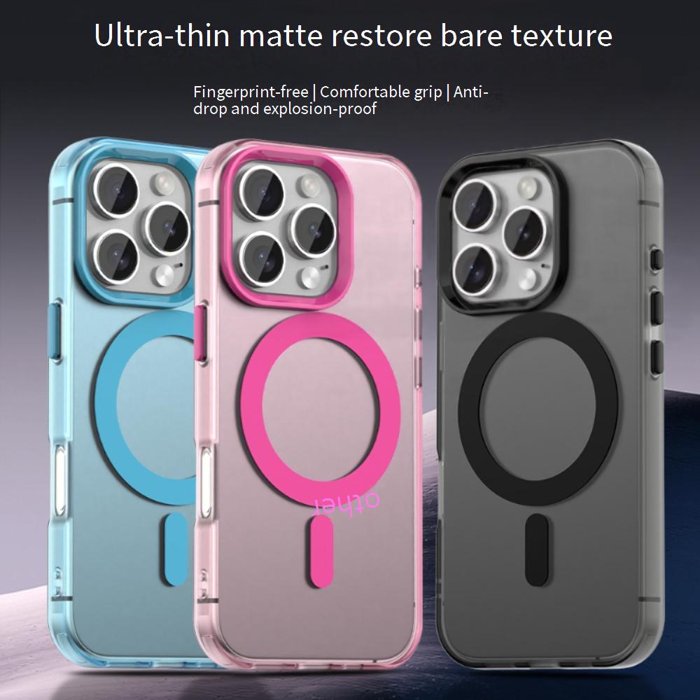 Magsafe Matte Phone Case For Apple iPhone 16 15 14 Pro Max Plus 16e Case Magnetic Wireless Charging Shockproof Back Cover