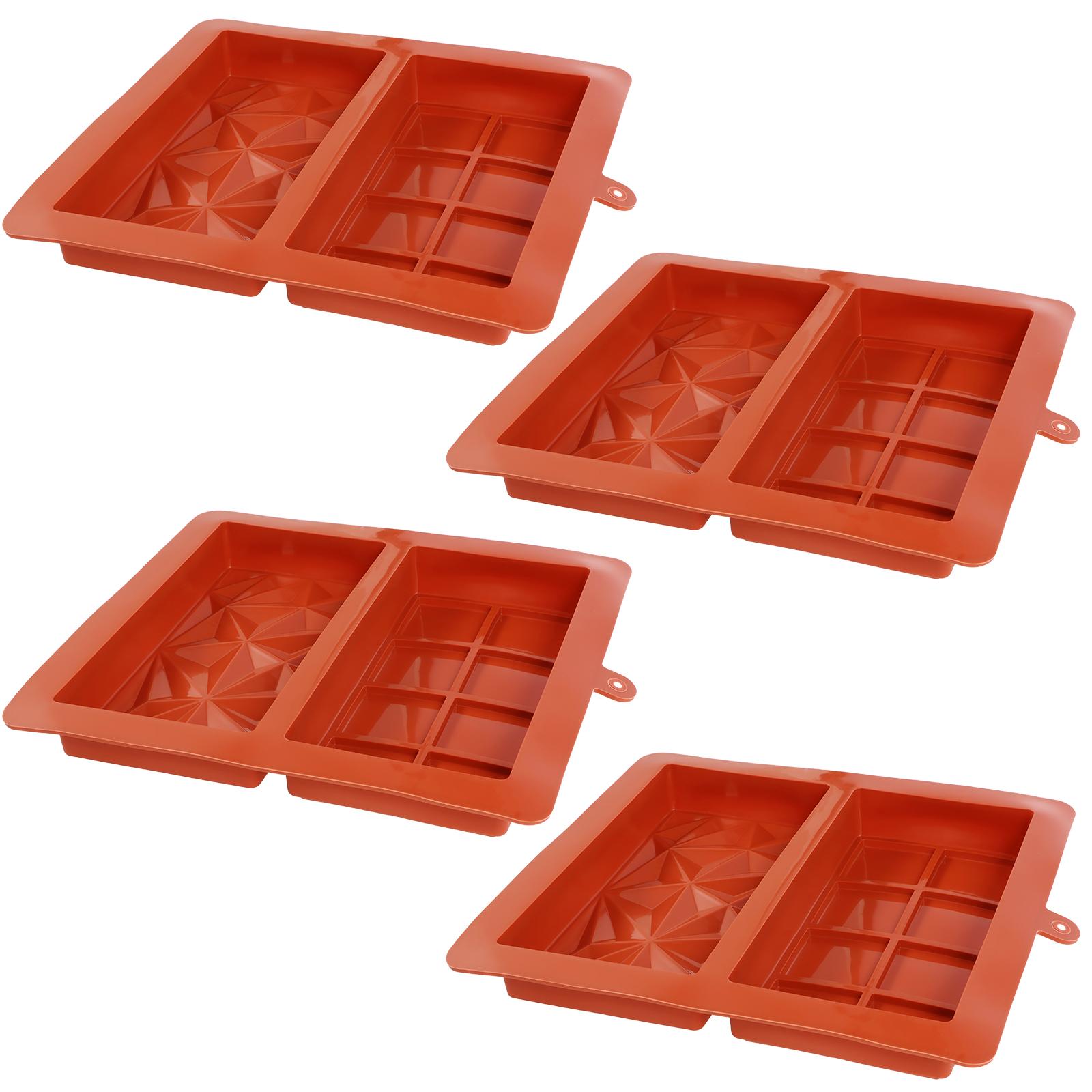 

4Pcs Chocolate Bar Mold Silicone Candy Bar Molds Easy Release Chocolate Making Mold Temperature Resistant Chocolate Bar Tray