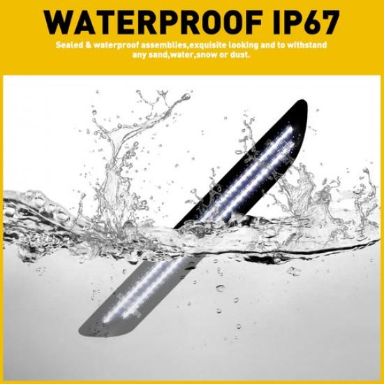 2X Rear Side Marker LED Light Mustang Ford 2015-22 Widebody Lens White IP67