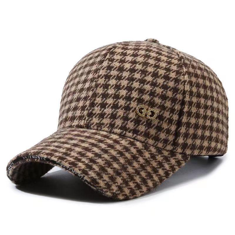 Women's Houndstooth Flat Cap - Korean Style, Outdoor Versatile, Casual Fashion, British-Inspired Autumn/Winter Hat