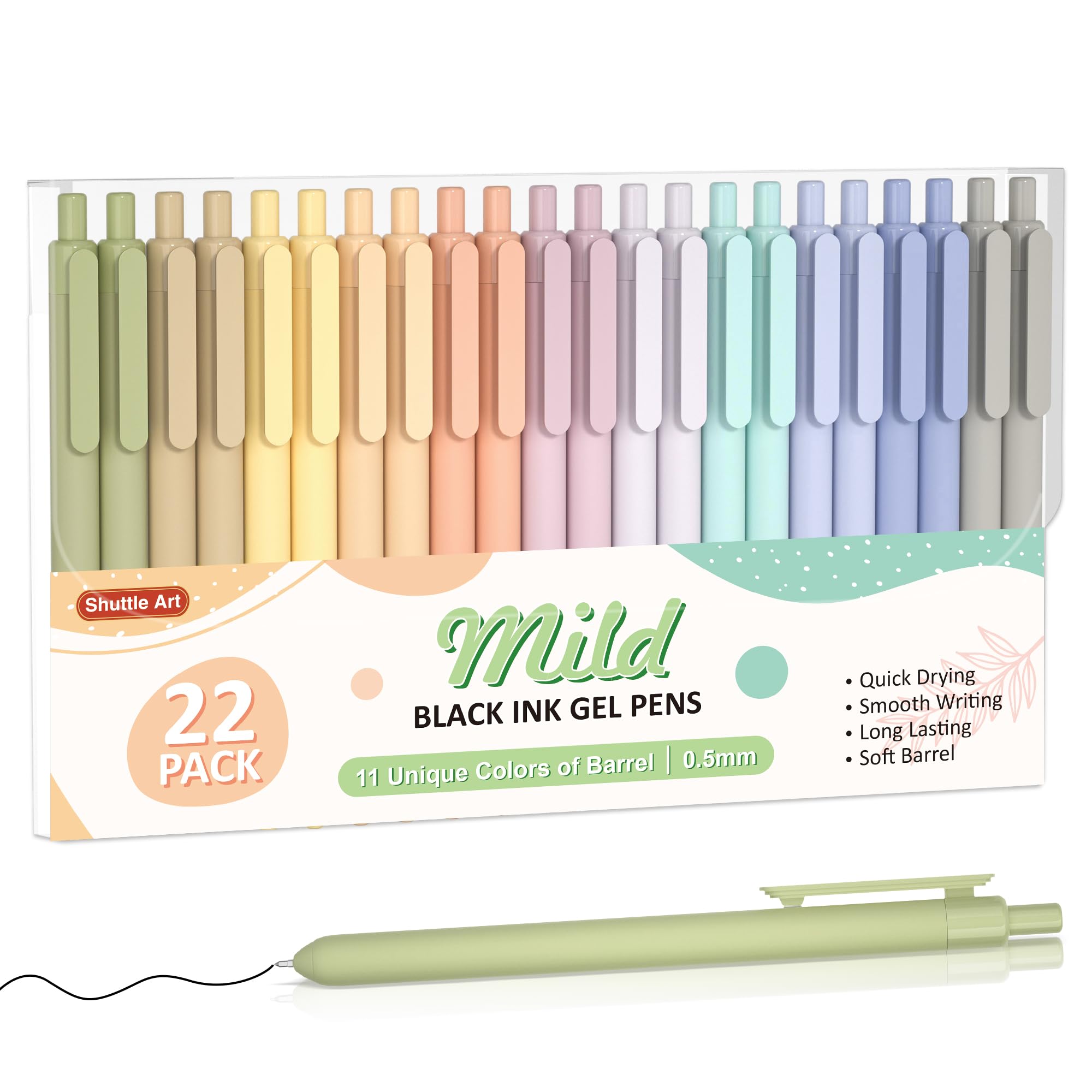 

Shuttle Art Гелевая шариковая ручка Черный Набор Выдвижная Ультратонкий Гелевый Пастельный цвет Быстросохнущий Удобно писать Офисное письмо Для подарка на поступление в школу Ручка, 0,5 мм, чёрный