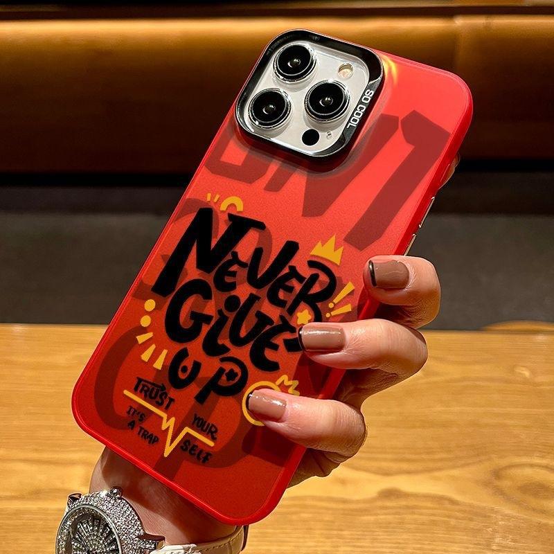 Applicable to Apple 17 mobile phone case tide brand personalized English iPhone16promax laser 15pro matte 13 forever