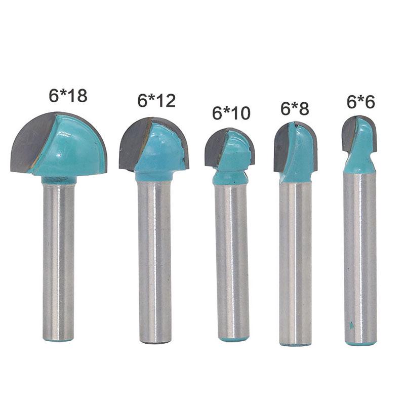 5pcs Router Bits Set 6Mm Shank Ball Round Nose Wood Milling Cutter ...