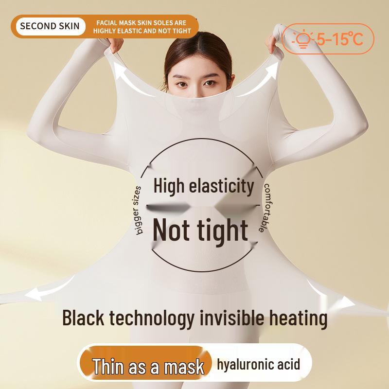 Women's Ultra-thin Heating Hyaluronic Acid Base Layer Set - 37°C Constant Temperature Autumn Wear