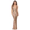 European and American women's deep V sleeveless halter dress, pure and alluring style spicy girl mermaid French dress