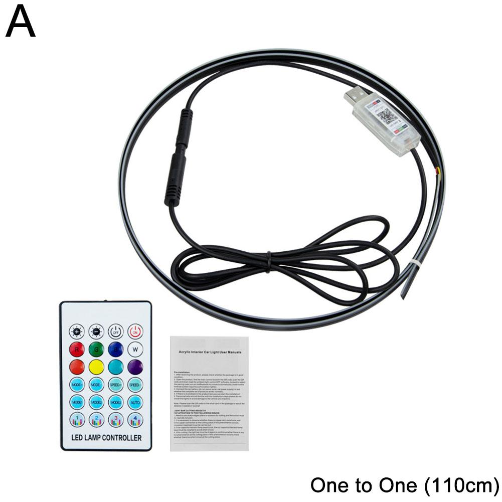

Полноцветный стример для автомобиля, окружающее освещение RGB, приложение 64 цвета, универсальная светодиодная внутренняя скрытая акриловая полоса, симфонические атмосферные лампы Multicolor