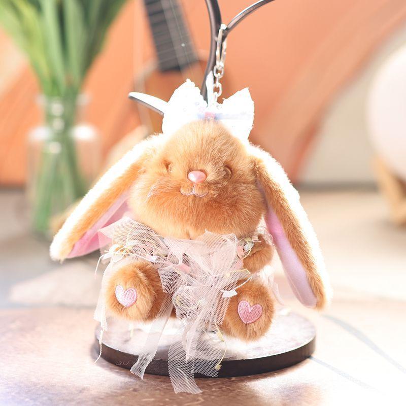Cute Rabbit Plush Toy With Short Velvet Fur For Backpack Decor And Gifts