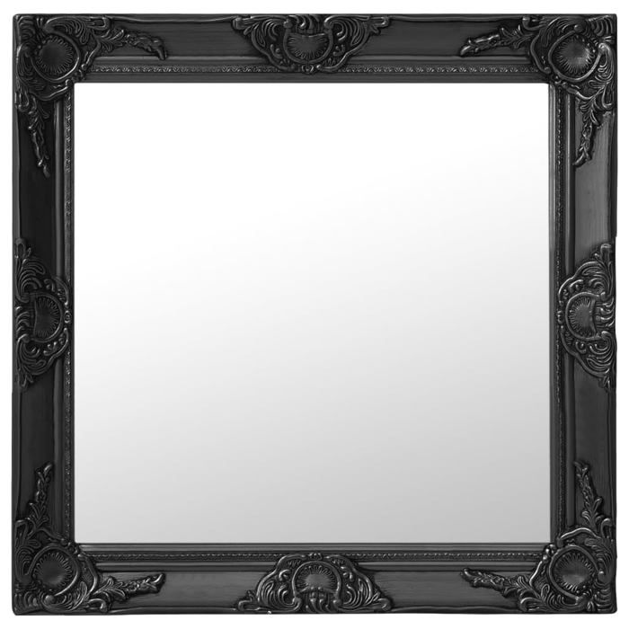 VidaXL Miroir mural style baroque 60x60 cm noir 320335
